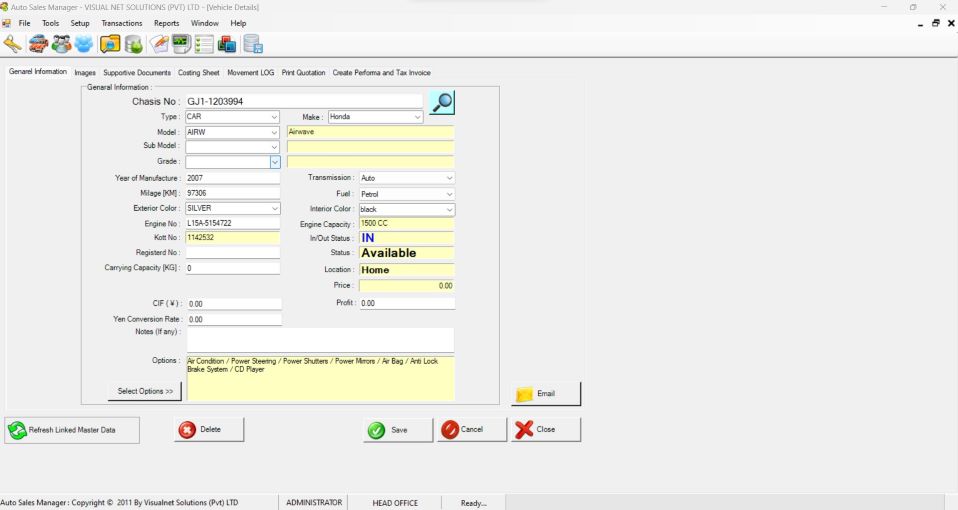 Vehicle General Information
